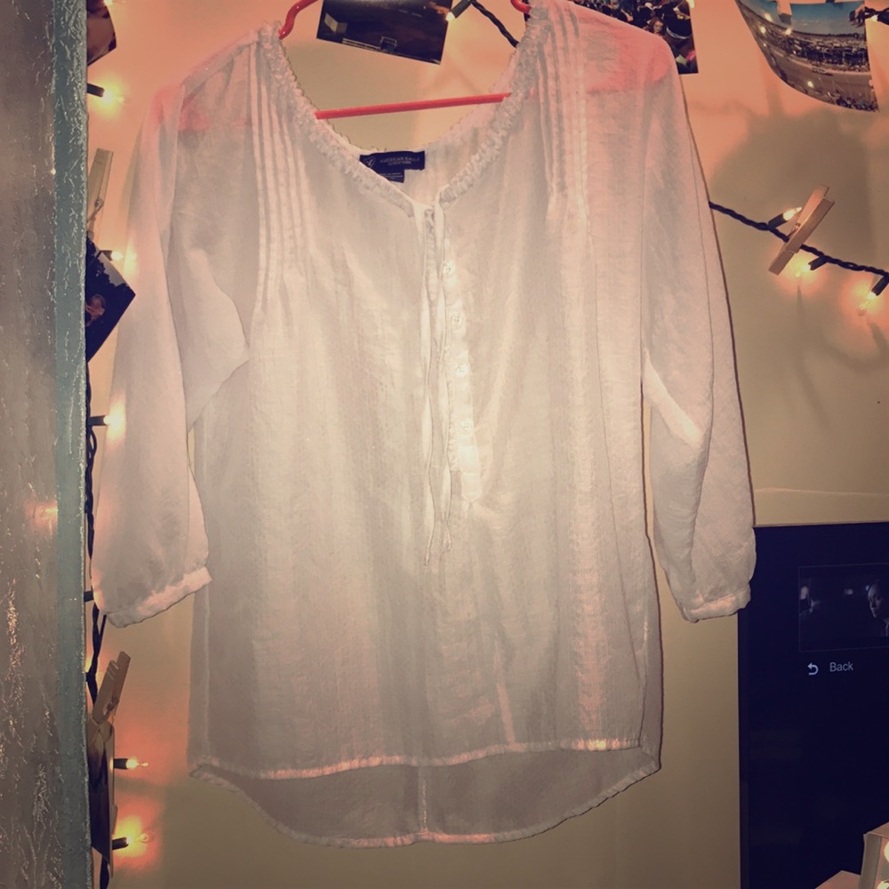 American Eagle see threw long sleeve Blouse